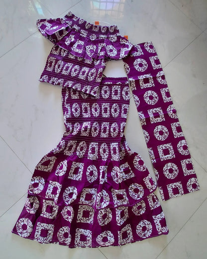 Smock Fit & Flare Skirt & Blouse Set-