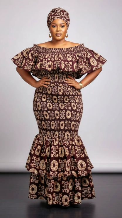 Smock Fit & Flare Skirt & Blouse Set-