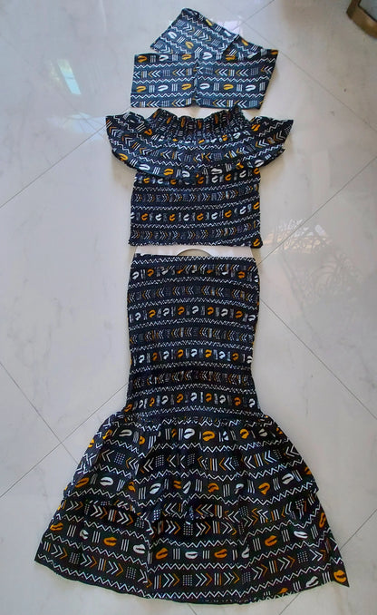 Smock Fit & Flare Skirt & Blouse Set