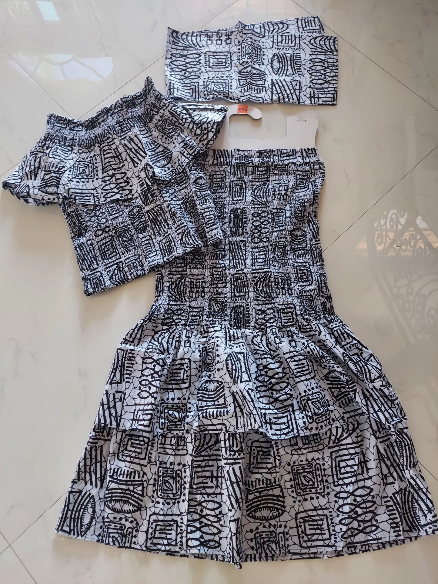 Smock Fit & Flare Skirt & Blouse Set