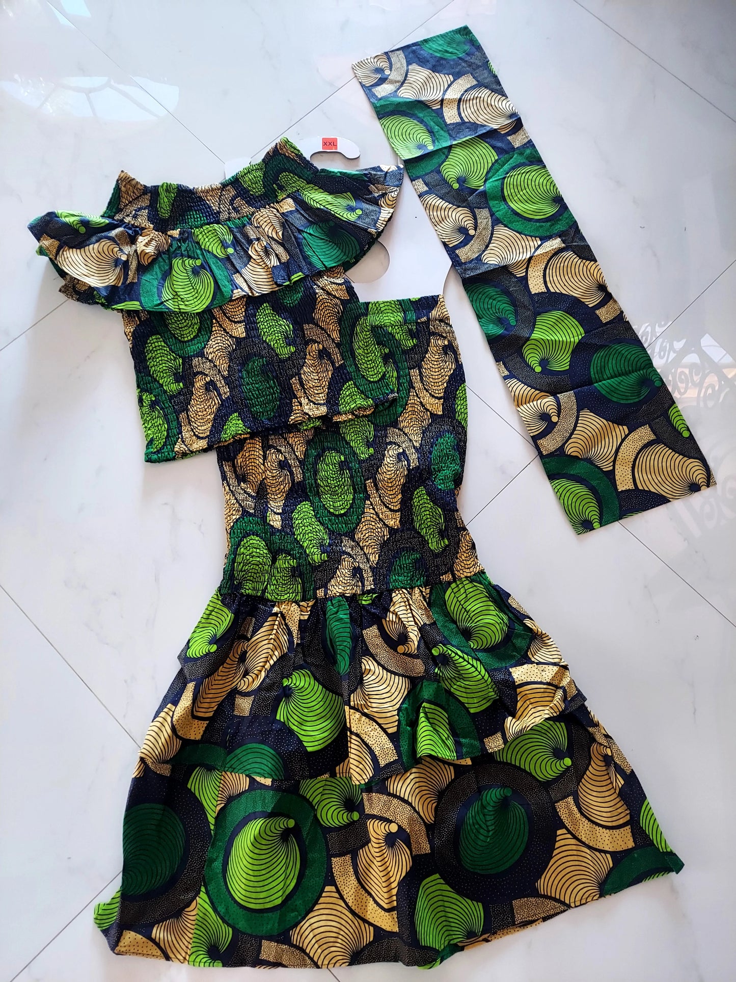 Smock Fit & Flare Skirt & Blouse Set-