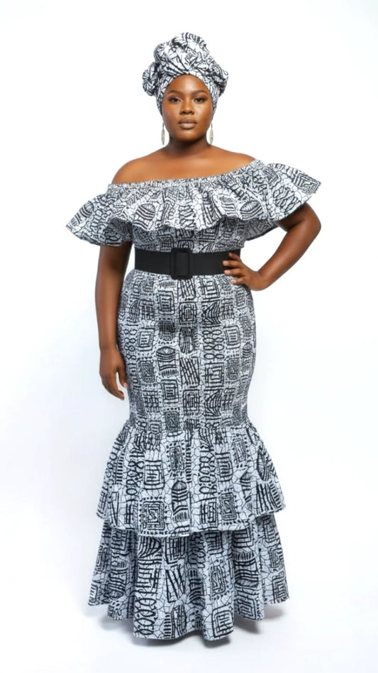 Smock Fit & Flare Skirt & Blouse Set