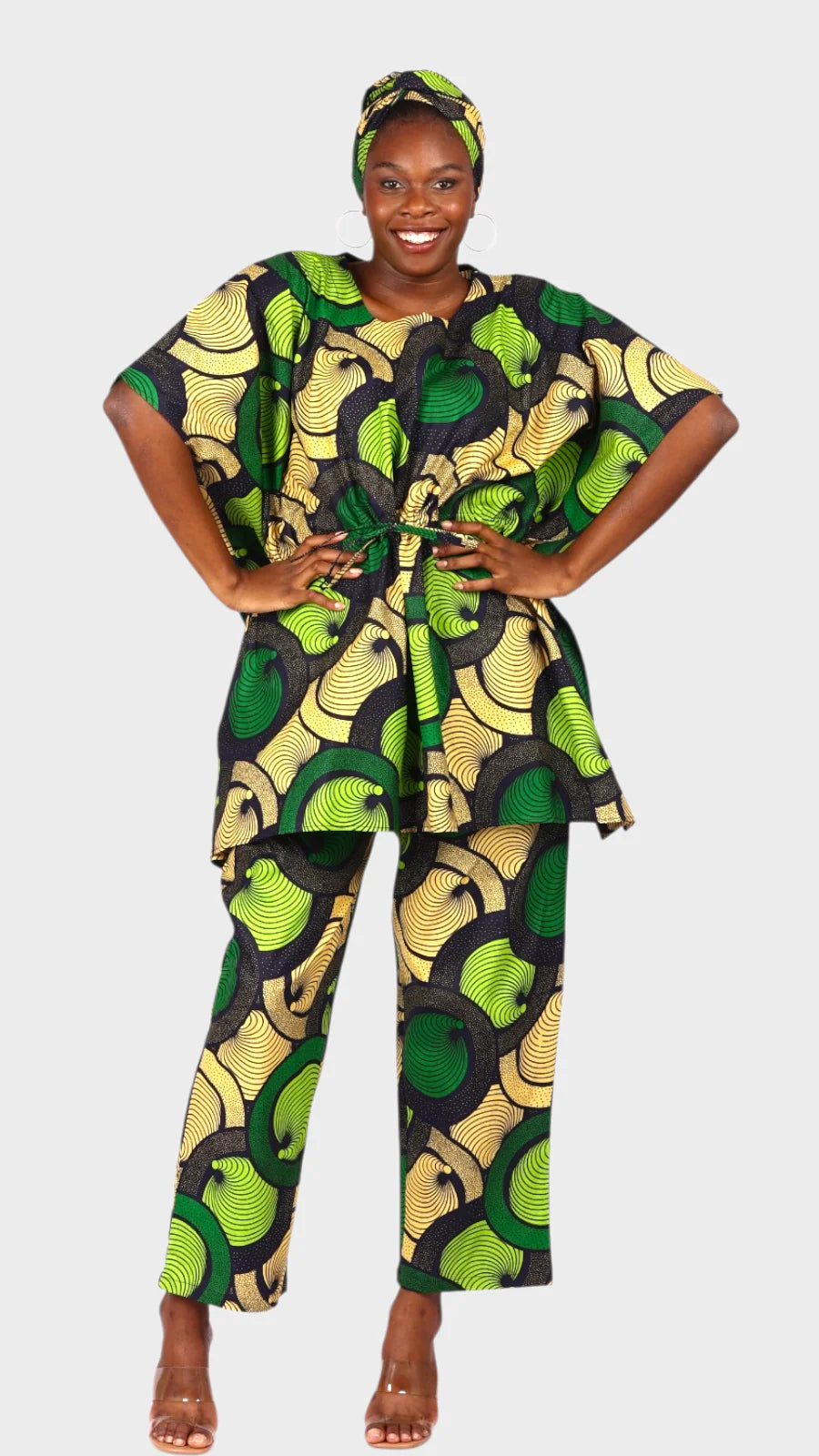 Kaftan Top & Pant Set Green