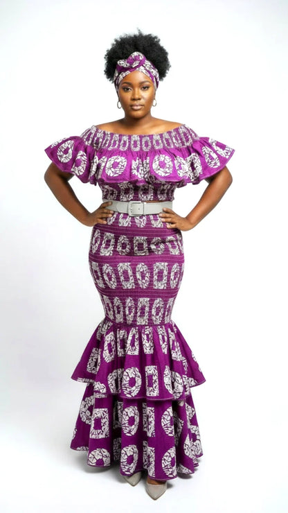 Smock Fit & Flare Skirt & Blouse Set-