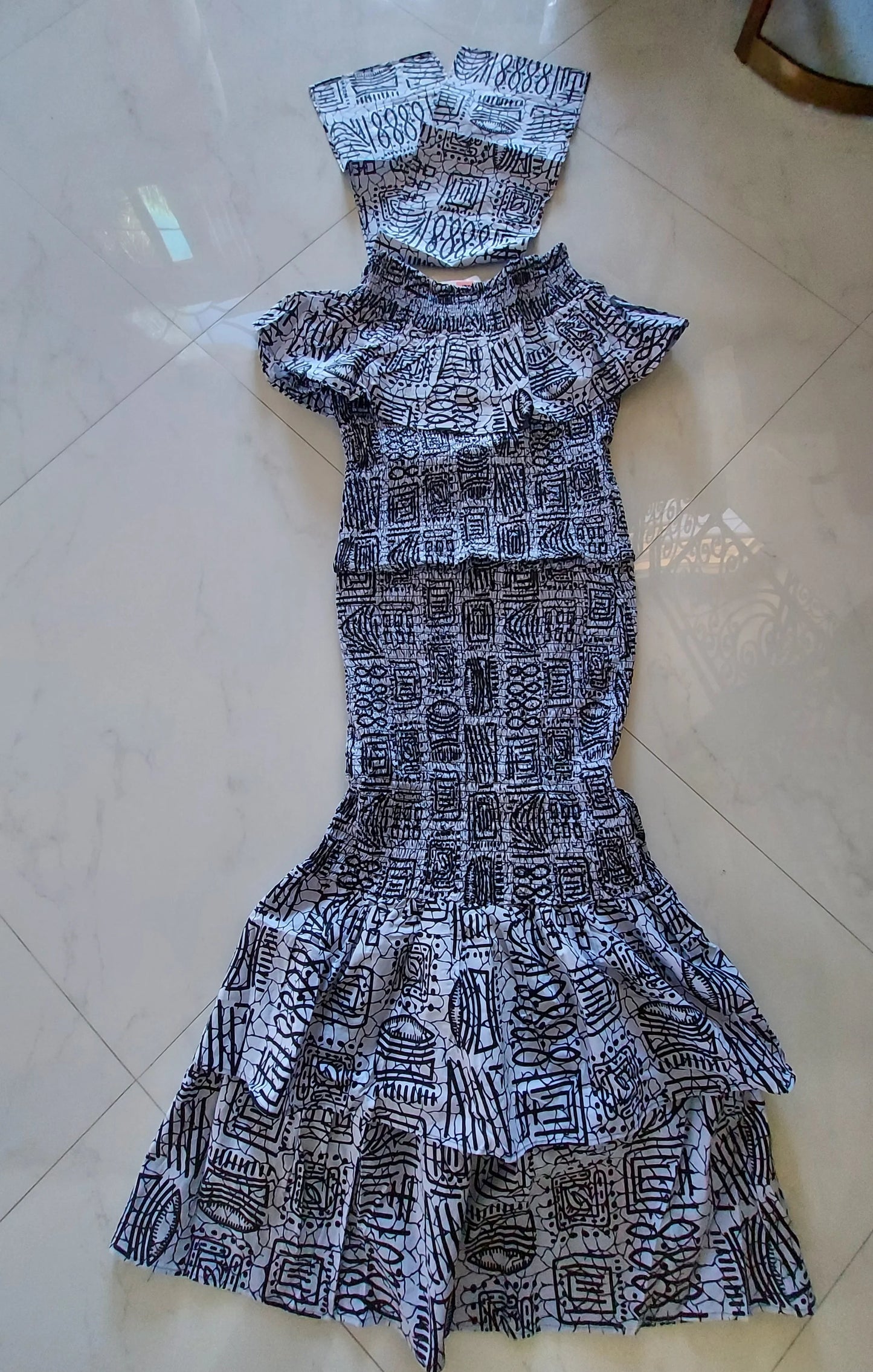 Smock Fit & Flare Skirt & Blouse Set