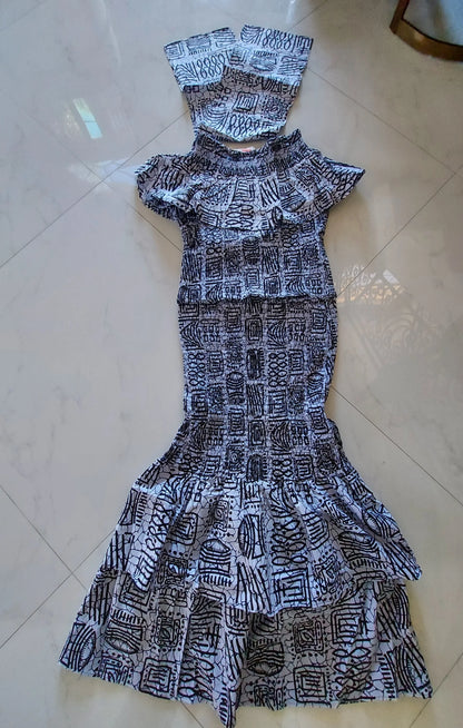 Smock Fit & Flare Skirt & Blouse Set