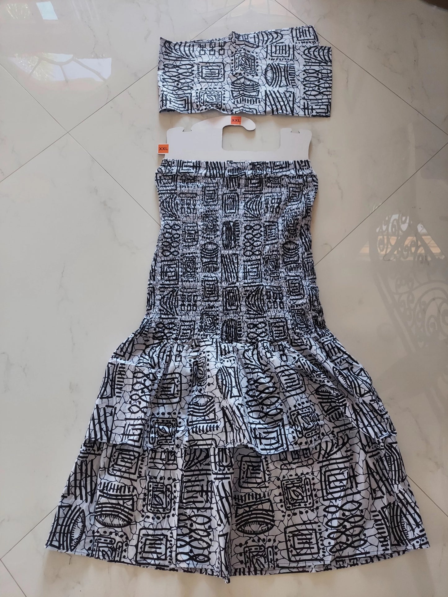 Smock Fit & Flare Skirt & Blouse Set