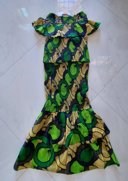 Smock Fit & Flare Skirt & Blouse Set-