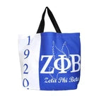 ZPB 1920 Blue White Large Shopper Tote for Women
