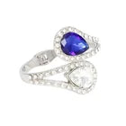 ZPB Blue and Clear Teardrop Crystal Cuff Bracelet