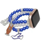 ZPB Sorority Blue White Pearl Watch Band for Women