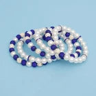 ZPB White Pearl and Bead Memory Wire Bracelet