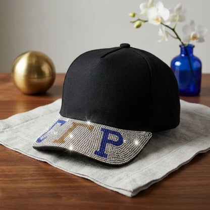 SGRHO Black Canvas Greek Brim Baseball Cap