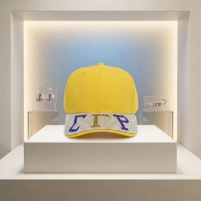 SGRHO Yellow Canvas Greek Brim Baseball Cap