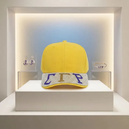 SGRHO Yellow Canvas Greek Brim Baseball Cap