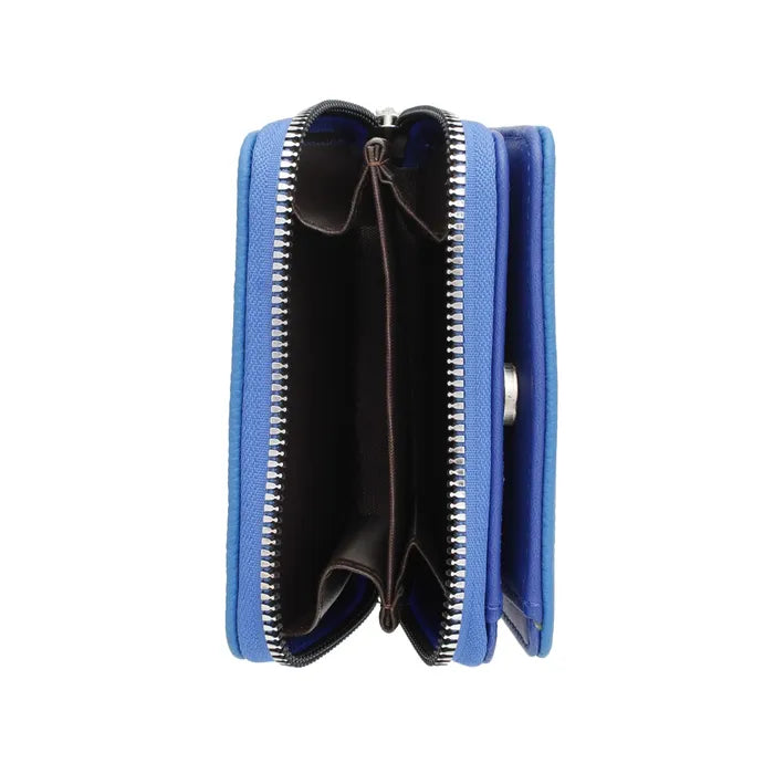 ZPB Sorority Blue Tassel Keychain Zipper Wallet