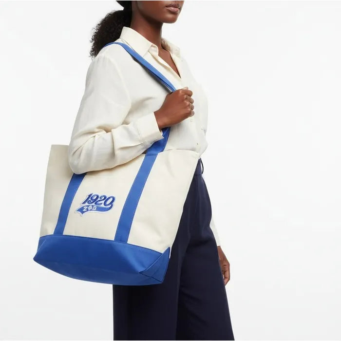 ZPB Sorority Large Canvas Tote Bag Reusable Merch