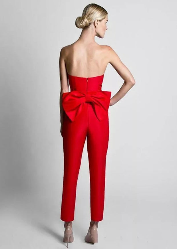 Red Jumpsuit Evening Dresses With