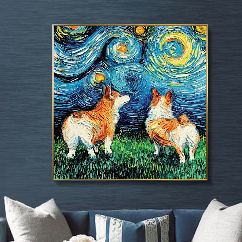 Paintings Canvas Paintings Animal Dogs Abstract Oil Paintings