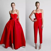 Red Jumpsuit Evening Dresses With