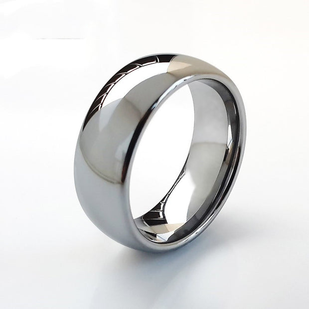 Men's Women's Simple Polished Pure Tungsten Carbide Rings