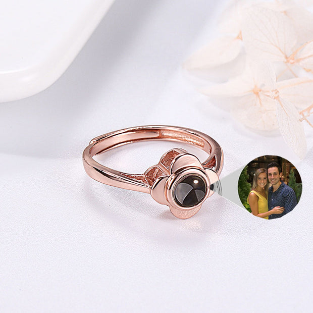 Projection Ring for Women Adjustable Couple Rings Flower Shape