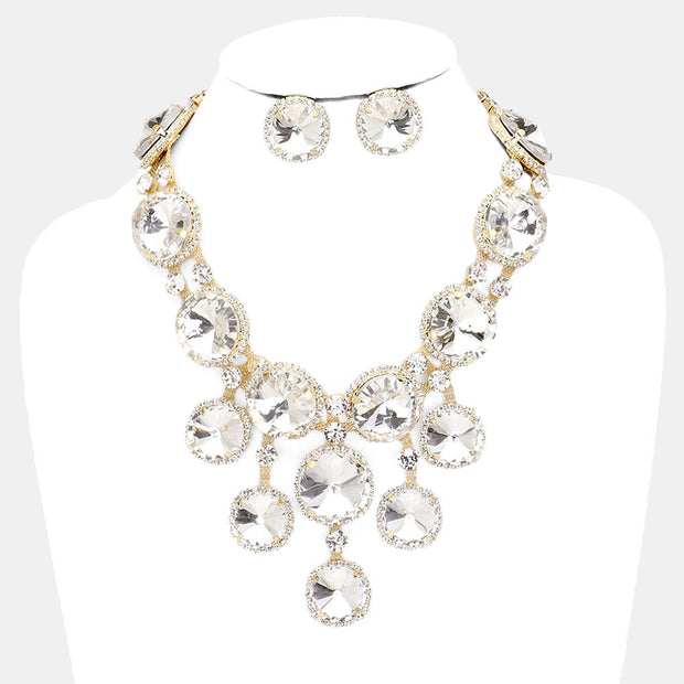 Mama Jojo Round Crystal Cluster Evening Necklace