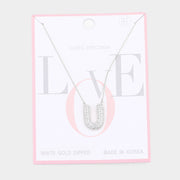 Mama Jojo-u- White Gold Dipped Cz Monogram Pendant Necklace