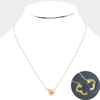 Mama Jojo Secret Box 14k Gold Dipped Metal Handcuffs Pendant Necklace