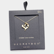 Mama Jojo Secret Box Sterling Silver Dipped Metal Heart Pendant Necklace