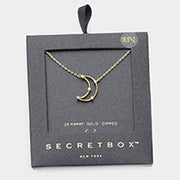 Mama Jojo Secret Box _ Sterling Dipped Cz Open Crescent Moon Pendant Necklace