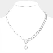 Pearl Pendant Toggle Necklace1