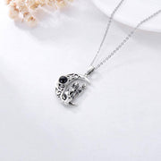 Nightmare Before Christmas Necklace Sterling Silver Jack Skellington Infinity Heart Pendant Necklace Skull Jewelry