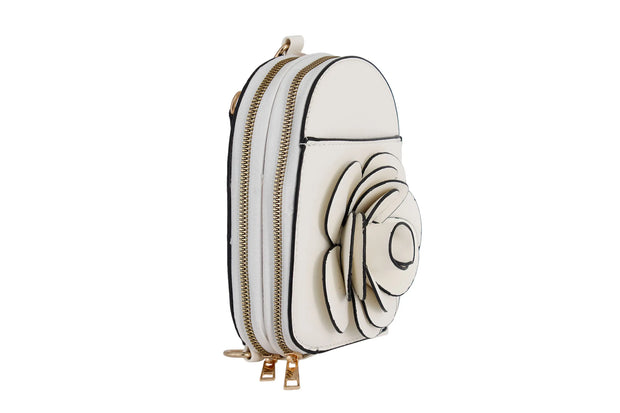 White Flower Mini Backpack